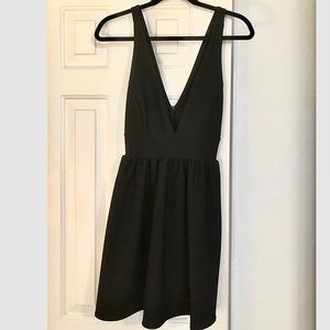 Forever 21 deep plunge black mini dress